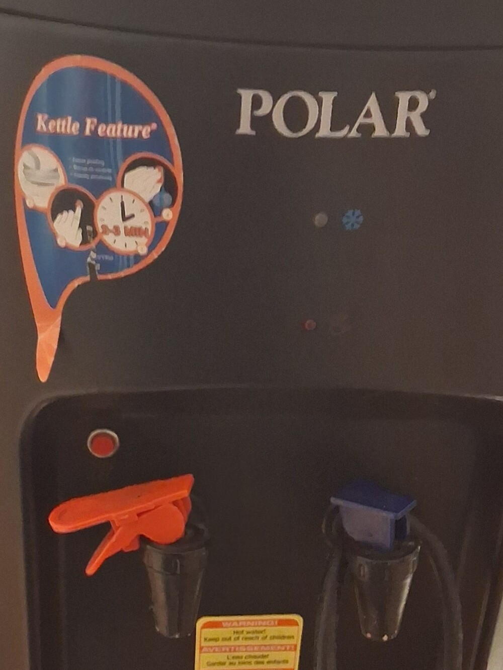 Kids Toy Water Dispenser Playset - Black with Orange & Blue Accents